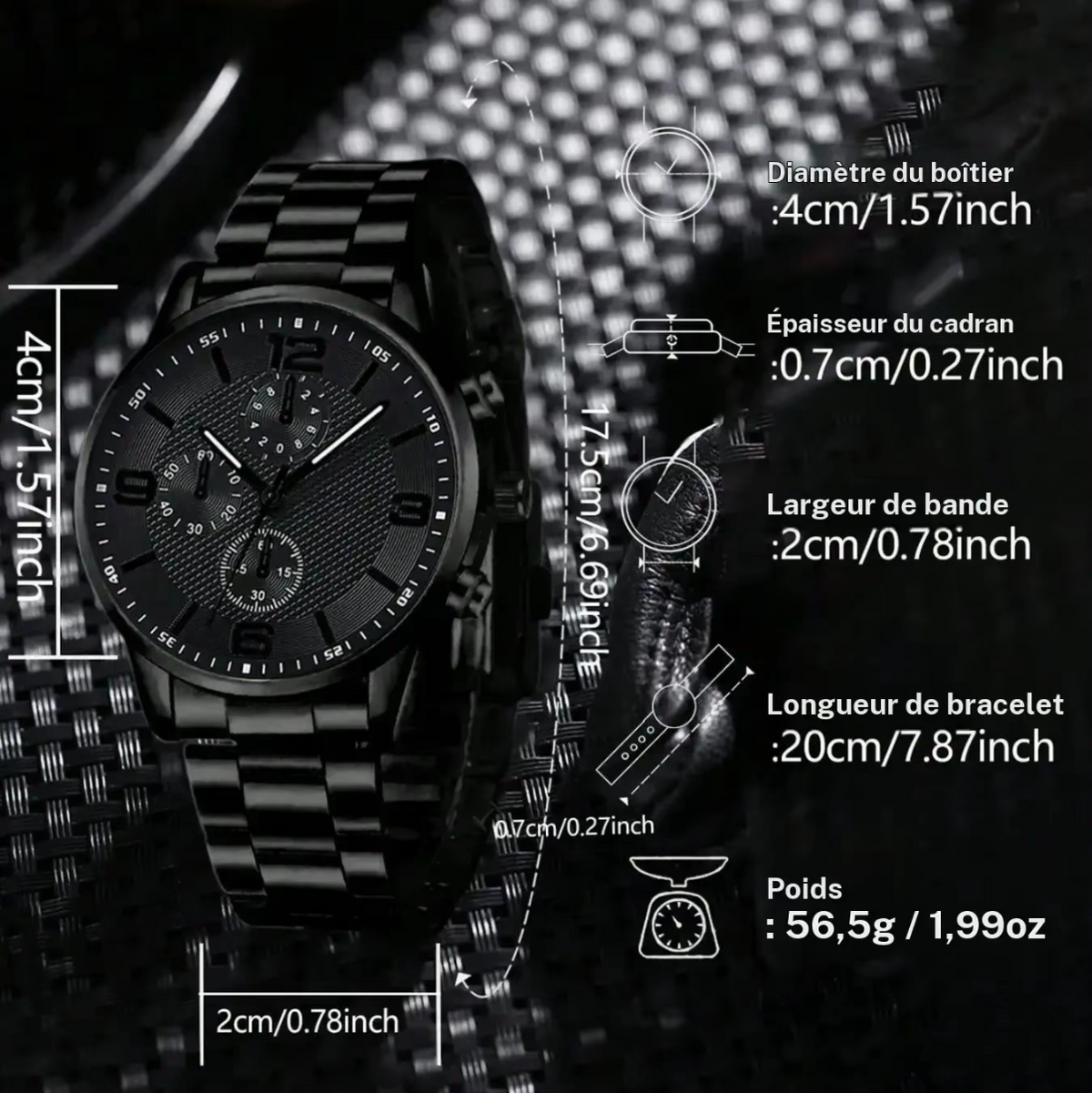 Maison du Temps - Chronos noir Acier
