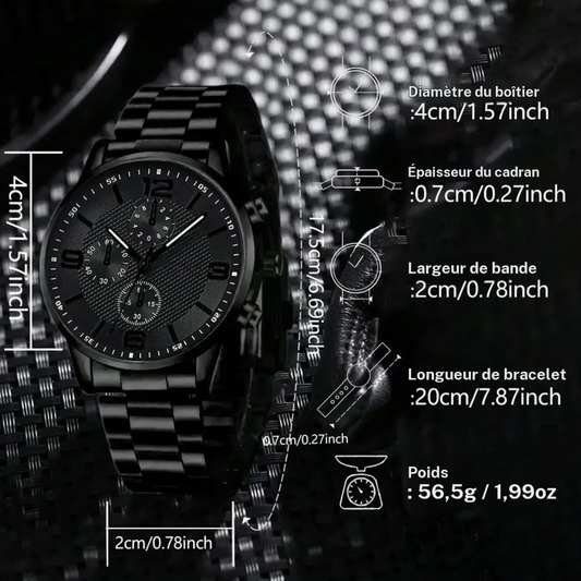 Maison du Temps - Chronos noir Acier